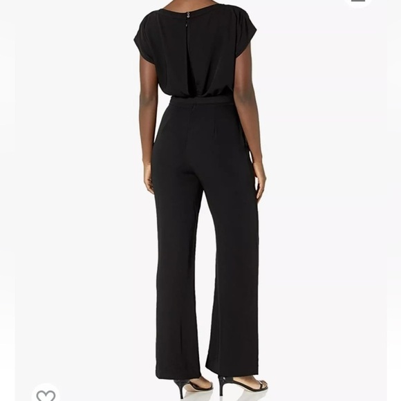 Eliza J Women's Black Jumpsuit with Cap Sleeve and Wide Leg - Picture 1 of 8